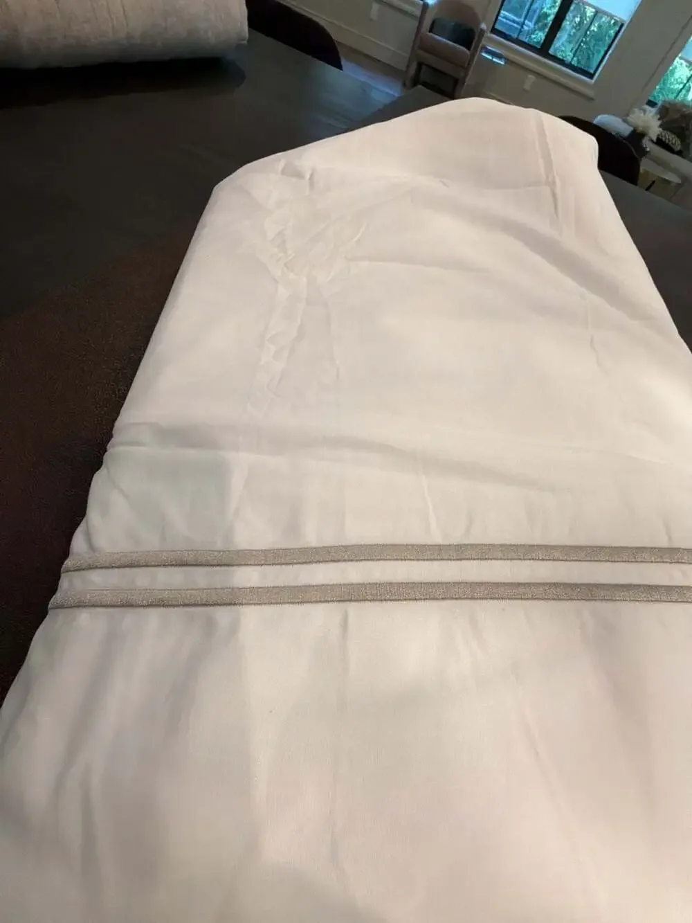 Quince Organic Crisp Percale Embellished King / Cal. King Duvet Cover Sham Set